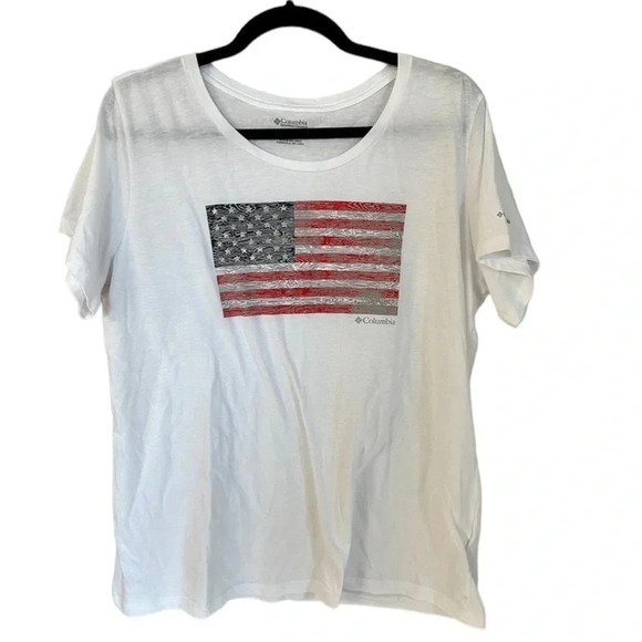 Columbia American Flag Patriotic T-Shirt Sz XL GUC - Picture 1 of 8
